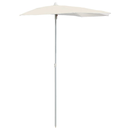 Halvrunt parasoll med stång 180x90 cm sand