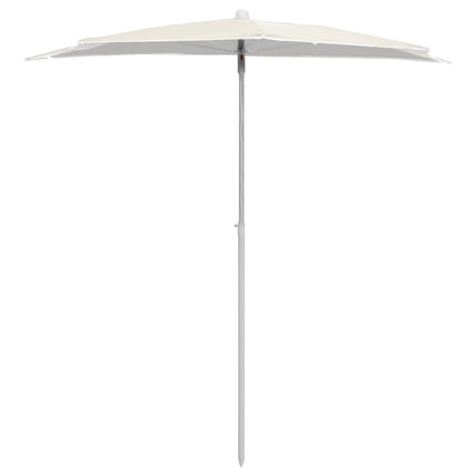 Halvrunt parasoll med stång 180x90 cm sand