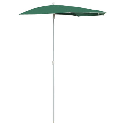 Halvrunt parasoll med stång 180x90 cm grön