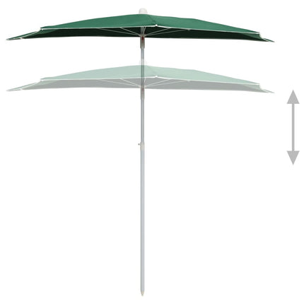 Halvrunt parasoll med stång 180x90 cm grön