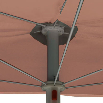 Halvrunt parasoll med stång 180x90 cm terrakotta