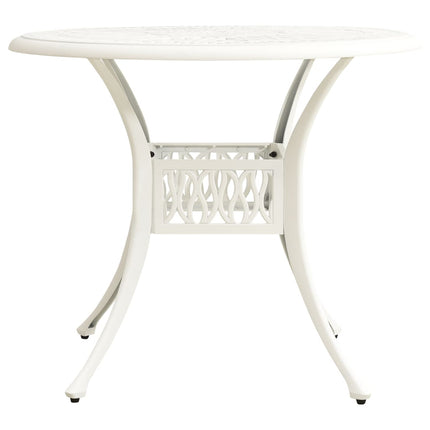 Trädgårdsbord vit 90x90x74 cm gjuten aluminium