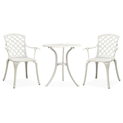 Caféset 3 delar gjuten aluminium vit