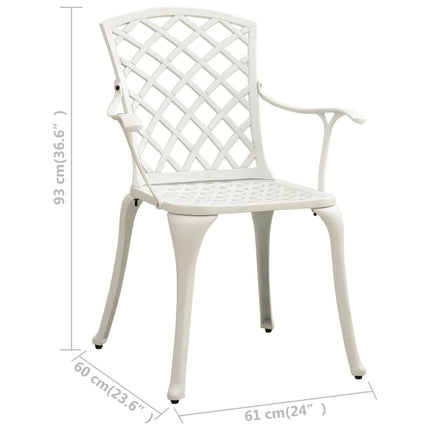 Caféset 3 delar gjuten aluminium vit