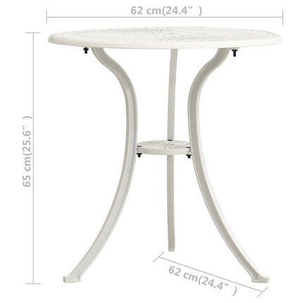 Caféset 3 delar gjuten aluminium vit