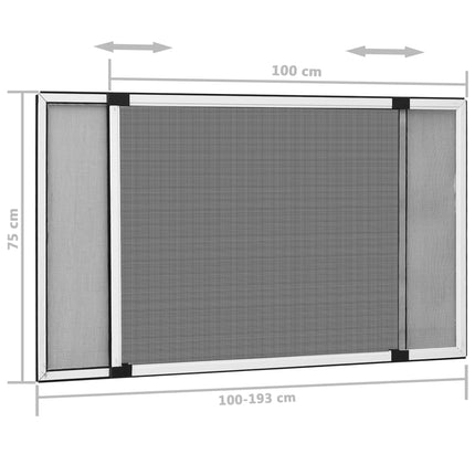 Utdragbart insektsnät för fönster vit (100-193)x75 cm