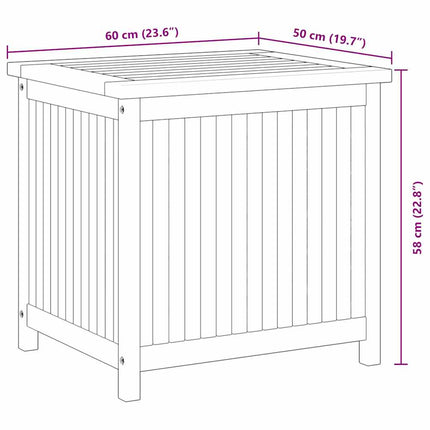 Trädgårdslåda 60x50x58 cm massiv teak