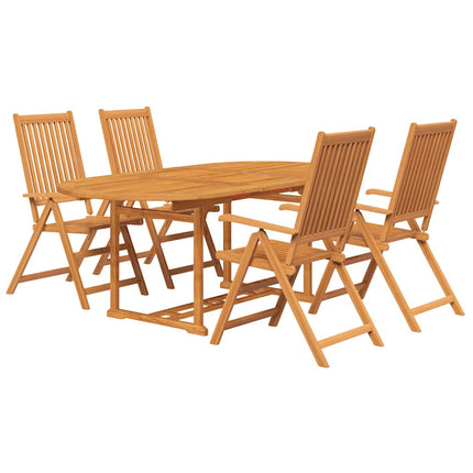 Matgrupp för trädgården 5 delar massivt akaciaträ 150-200 cm
