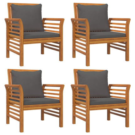 Loungegrupp med dynor 5 delar massivt akaciaträ