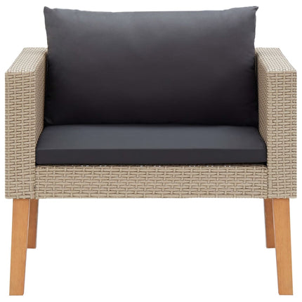 Loungegrupp för trädgården med dynor 4 delar konstrotting beige