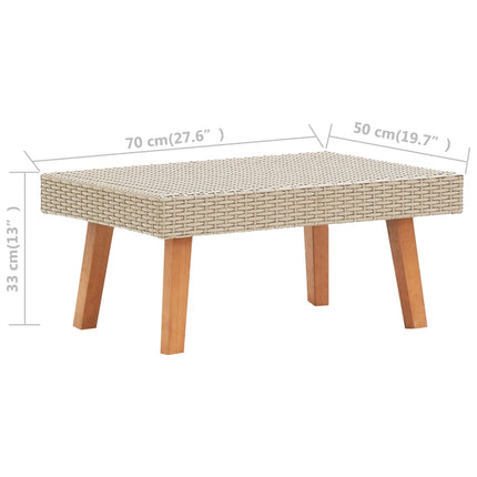 Loungegrupp för trädgården med dynor 2 delar konstrotting beige