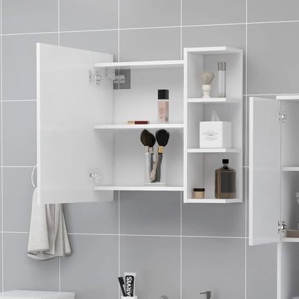 Spegelskåp för badrum vit 62,5x20,5x64 cm konstruerat trä