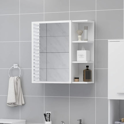 Spegelskåp för badrum vit 62,5x20,5x64 cm konstruerat trä