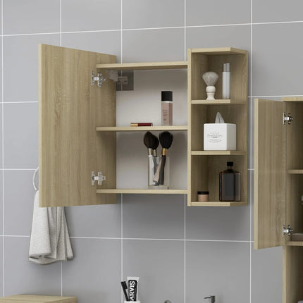 Spegelskåp för badrum sonoma-ek 62,5x20,5x64 cm konstruerat trä