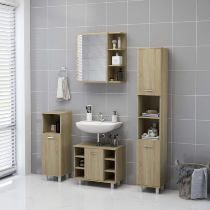 Spegelskåp för badrum sonoma-ek 62,5x20,5x64 cm konstruerat trä