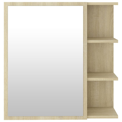 Spegelskåp för badrum sonoma-ek 62,5x20,5x64 cm konstruerat trä