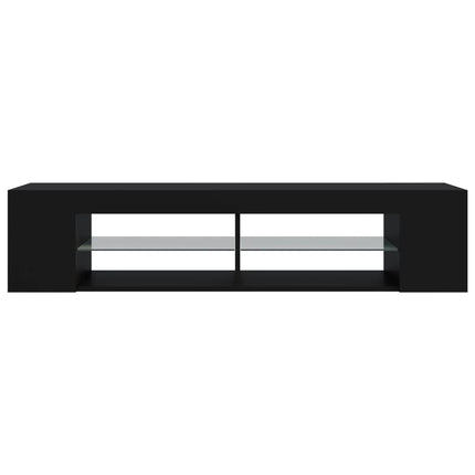 TV-bänk med LED-belysning svart 135x39x30 cm