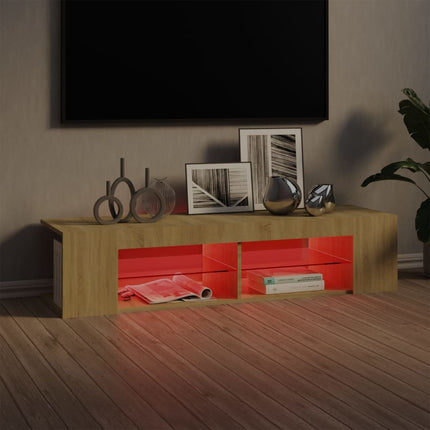 TV-bänk med LED-belysning sonoma-ek 135x39x30 cm