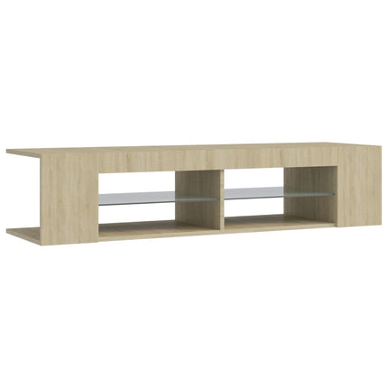 TV-bänk med LED-belysning sonoma-ek 135x39x30 cm