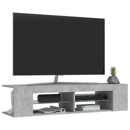 TV-bänk med LED-belysning betonggrå 135x39x30 cm