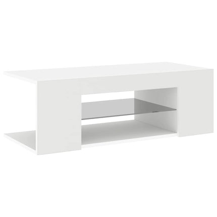 TV-bänk med LED-belysning vit 90x39x30 cm