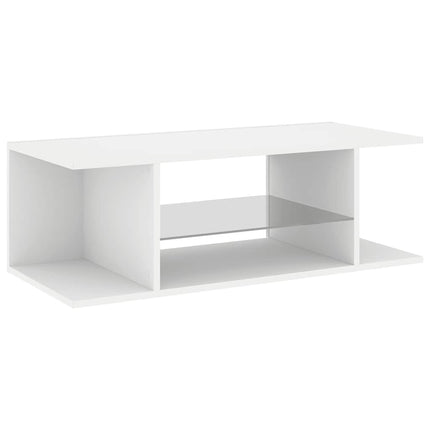 TV-bänk med LED-belysning vit 90x39x30 cm