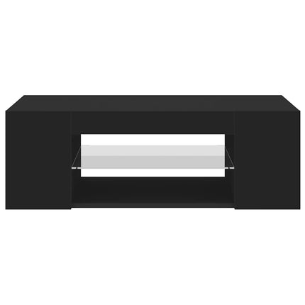 TV-bänk med LED-belysning svart 90x39x30 cm