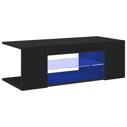 TV-bänk med LED-belysning svart 90x39x30 cm