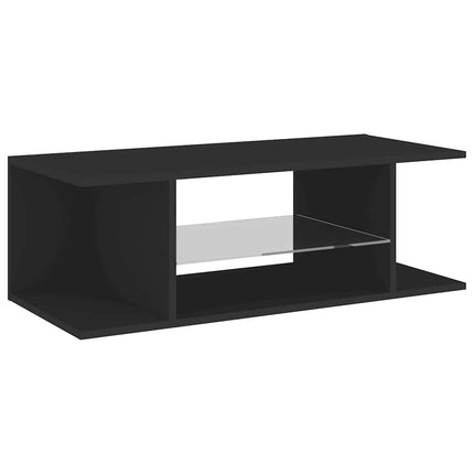 TV-bänk med LED-belysning svart 90x39x30 cm
