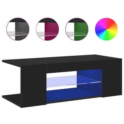 TV-bänk med LED-belysning svart 90x39x30 cm
