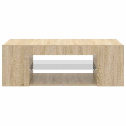 TV-bänk med LED-belysning sonoma-ek 90x39x30 cm