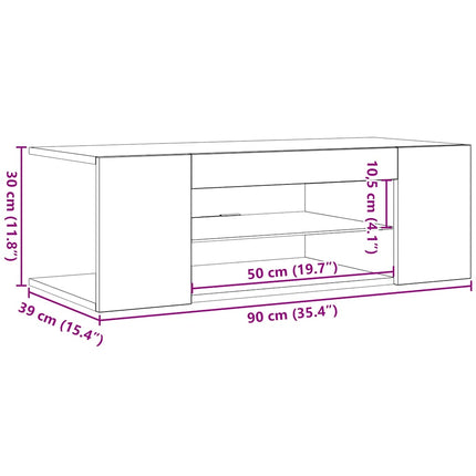 TV-bänk med LED-belysning sonoma-ek 90x39x30 cm