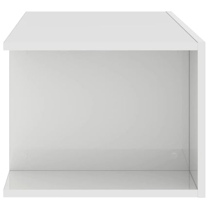 TV-bänk med LED-belysning vit högglans 90x39x30 cm