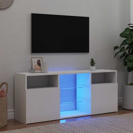 Tv-Bänk Med Led-Lampor 120X30X50 Cm Konstruerat Trä