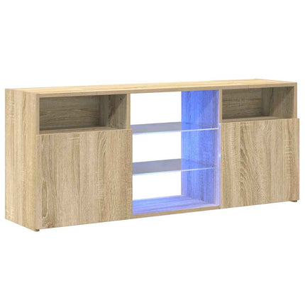 TV-bänk med LED-belysning sonoma-ek 120x30x50 cm