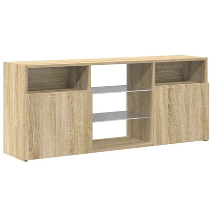 TV-bänk med LED-belysning sonoma-ek 120x30x50 cm