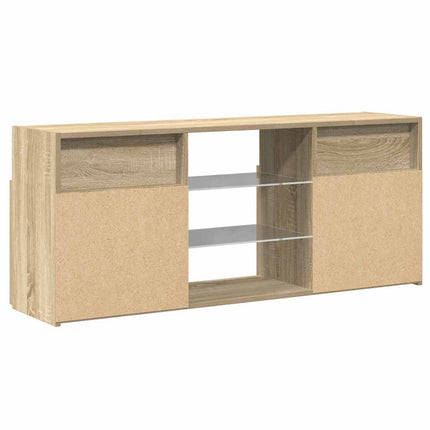 TV-bänk med LED-belysning sonoma-ek 120x30x50 cm