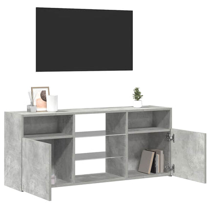 TV-bänk med LED-belysning betonggrå 120x30x50 cm