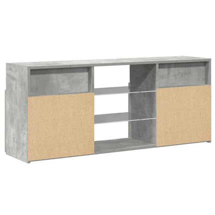 TV-bänk med LED-belysning betonggrå 120x30x50 cm