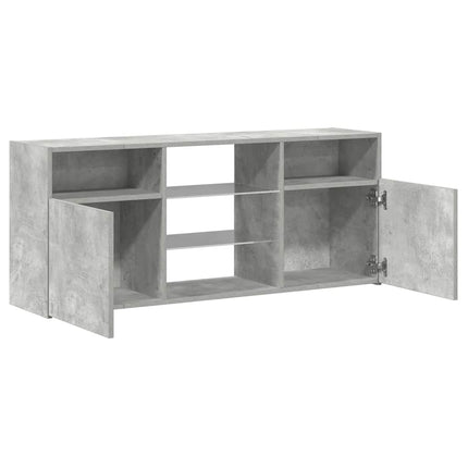 TV-bänk med LED-belysning betonggrå 120x30x50 cm