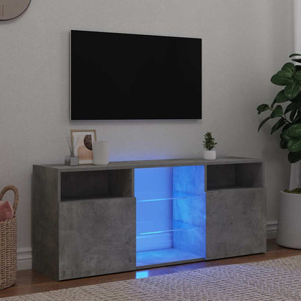 Tv-Bänk Med Led-Lampor 120X30X50 Cm Konstruerat Trä