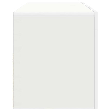 TV-bänk med LED-belysning vit 120x35x40 cm