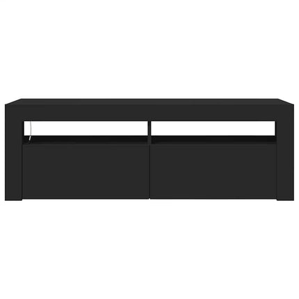 TV-bänk med LED-belysning svart 120x35x40 cm