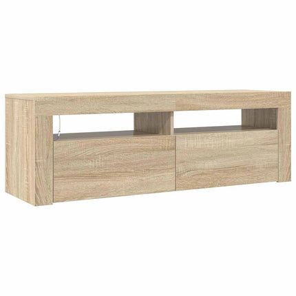 TV-bänk med LED-belysning sonoma-ek 120x35x40 cm