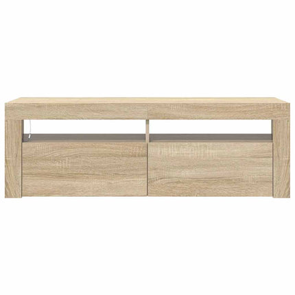 TV-bänk med LED-belysning sonoma-ek 120x35x40 cm