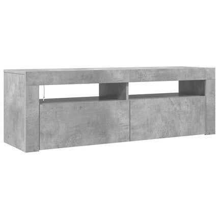 TV-bänk med LED-belysning betonggrå 120x35x40 cm