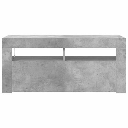 TV-bänk med LED-belysning betonggrå 90x35x40 cm