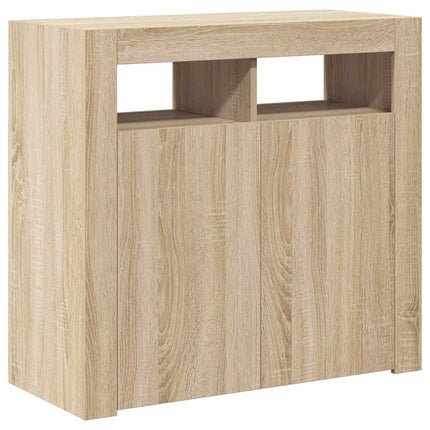 Skänk med LED-belysning sonoma-ek 80x35x75 cm