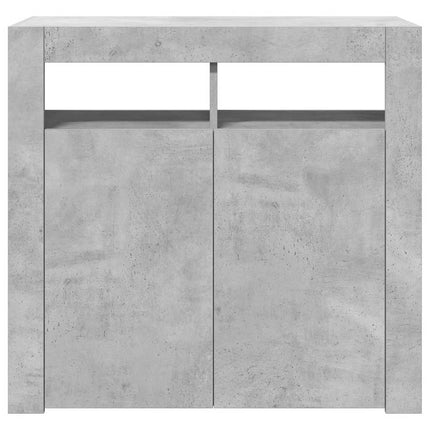 Skänk med LED-belysning betonggrå 80x35x75 cm