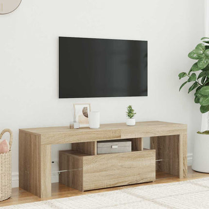 TV-bänk med LED-belysning sonomaek 120x35x40 cm